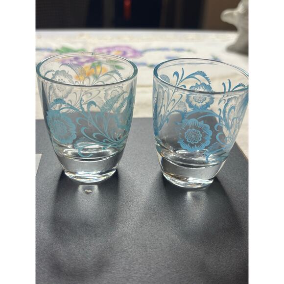 Pair Shot Glasses Mid Century Modern Bar Ware Made in France 1960s - Picture 3 of 5